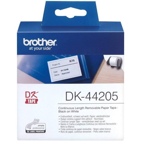 BROTHER Ruban Noir - Blanc 62 mm papier repositionnable (DK44205)