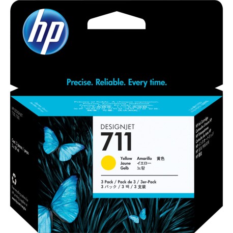 HP 711 3-pack jaune