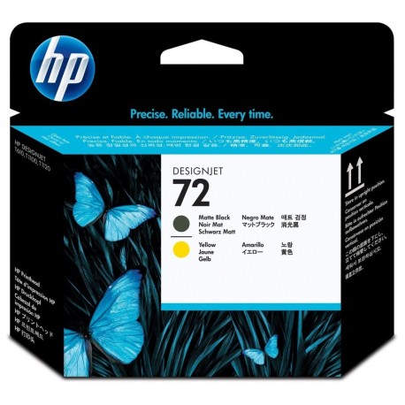 Tête d'impression HP 72 noir mat et jaune