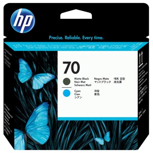 HP 70 Matte Black and Cyan...