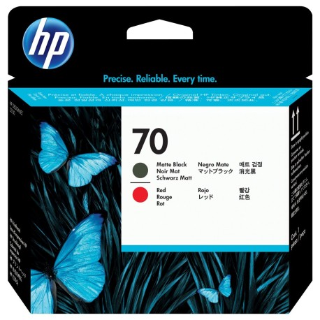 HP 70 Matte Black and Red DesignJet Printhead