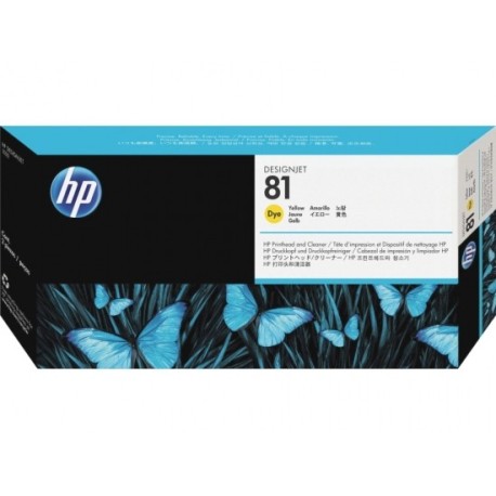 HP 81 Yellow DesignJet Dye Printhead and Printhead Cleaner