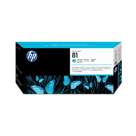 HP 81 Light Cyan DesignJet Dye Printhead and Printhead Cleaner