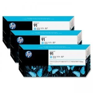 HP 91 3-pack 775-ml Light Cyan