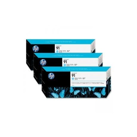 HP 91 3-pack 775-ml Light Cyan