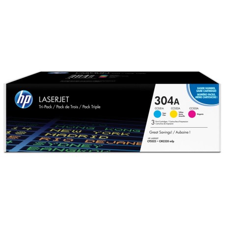 HP 304A 3-pack Cyan/Magenta/Yellow