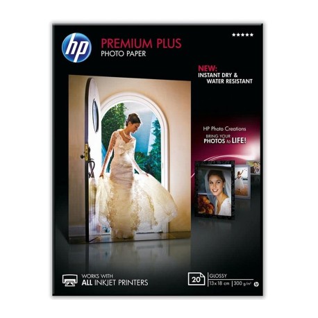 HP Premium Plus Glossy Photo Paper-20 sht/13 x 18 cm